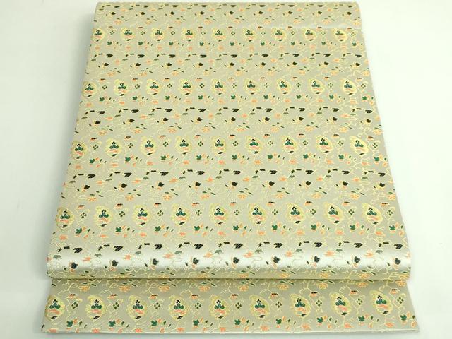 平和屋着物●塩瀬　九寸名古屋帯　花鳥丸文　金彩　正絹　逸品　CABE0146hy 楽天市場】平和屋着物○塩瀬 九寸名古屋帯 型染め 草木手染 花鳥唐草文