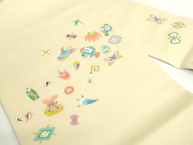 平和屋着物●極上　塩瀬　九寸名古屋帯　宝尽くし　金彩　逸品　DZAB3662kh6_1