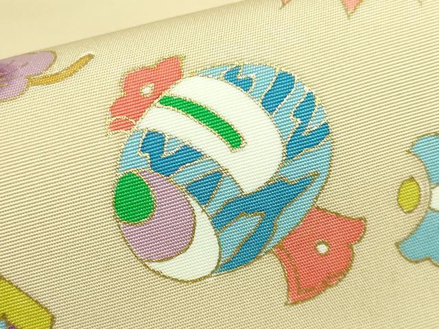 平和屋着物●極上　塩瀬　九寸名古屋帯　宝尽くし　金彩　逸品　DZAB3662kh6_3