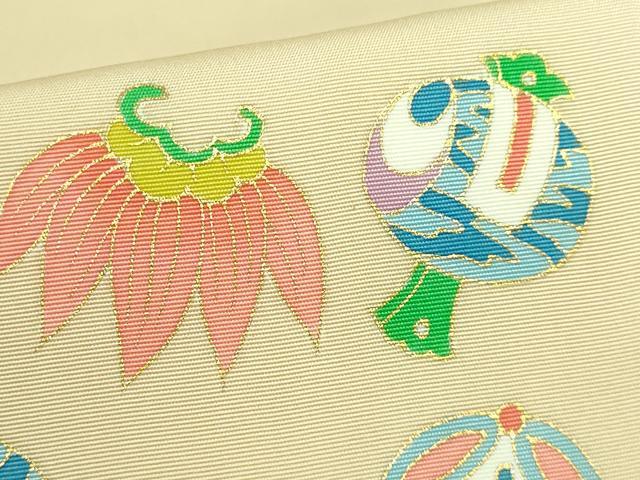 平和屋着物●極上　塩瀬　九寸名古屋帯　宝尽くし　金彩　逸品　DZAB3662kh6_5