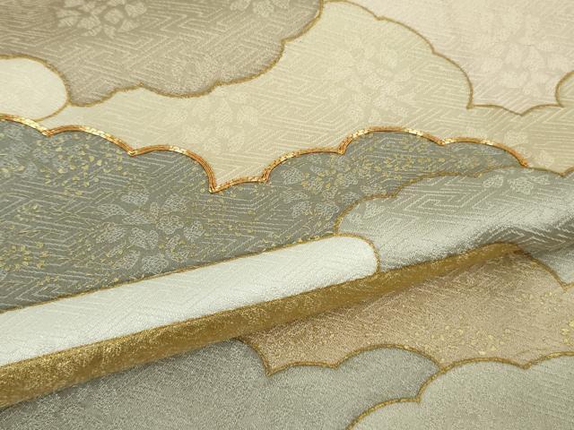 平和屋本店●極上　皇室献上作家　藤井寛　色留袖　駒刺繍　雲重ねエ霞　薄桜色地　金彩　逸品　DZAB3703kh6_5