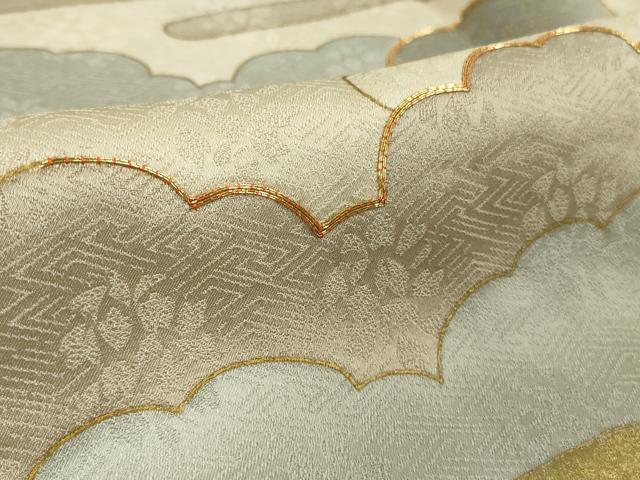 平和屋本店●極上　皇室献上作家　藤井寛　色留袖　駒刺繍　雲重ねエ霞　薄桜色地　金彩　逸品　DZAB3703kh6_6