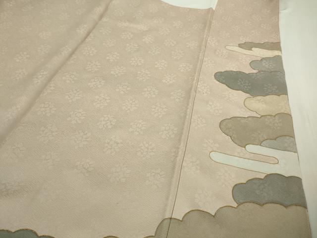 平和屋本店●極上　皇室献上作家　藤井寛　色留袖　駒刺繍　雲重ねエ霞　薄桜色地　金彩　逸品　DZAB3703kh6_9
