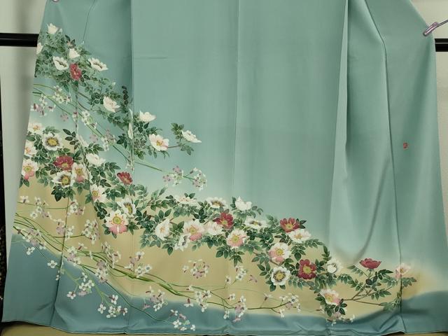 平和屋本店●極上 本加賀友禅作家 前川哲 訪問着・長襦袢(無双仕立て)セット ハナマス 瓶覗色地 暈し染め 証紙・色紙付き 逸品 DZAB3705kh6