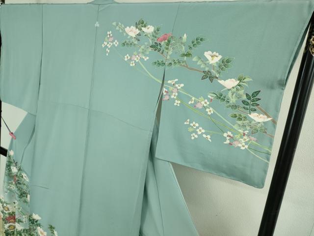 平和屋本店●極上 本加賀友禅作家 前川哲 訪問着・長襦袢(無双仕立て)セット ハナマス 瓶覗色地 暈し染め 証紙・色紙付き 逸品 DZAB3705kh6