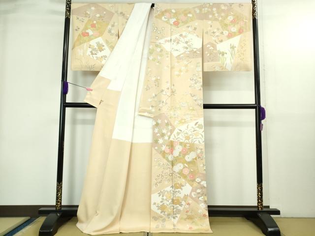 訪問着 草花文 金彩 ますいわ屋 逸品 平和屋着物○訪問着 草花文 金糸 金彩 ますいわ屋扱い 正絹 逸品