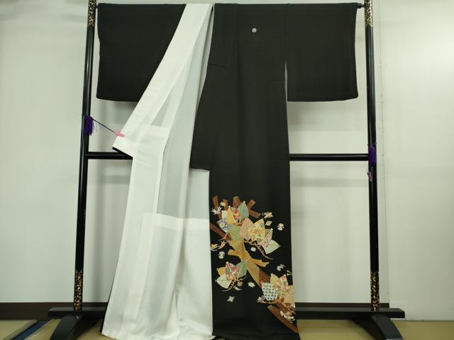 平和屋本店●極上　創業460年・千總　黒留袖　刺繍　束ね熨斗　宝尽くし松文　金彩　高島屋扱い　逸品　DZAB3721kh6_1