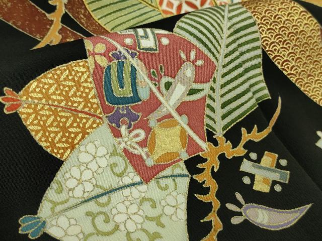 平和屋本店●極上　創業460年・千總　黒留袖　刺繍　束ね熨斗　宝尽くし松文　金彩　高島屋扱い　逸品　DZAB3721kh6_5