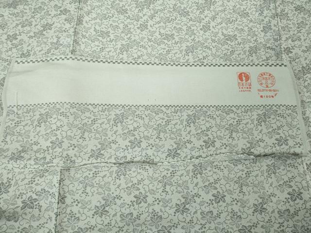 平和屋着物●極上　お召　葡萄唐草文　灰青色地　反端付き　逸品　未使用　DZAB3794kh6_7