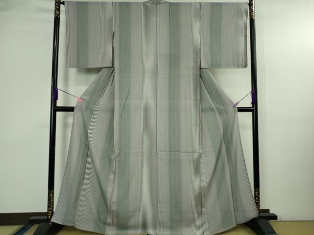 平和屋着物＊極上　夏物　小紋　絽　縞　逸品　未使用　DZAB3796kh6