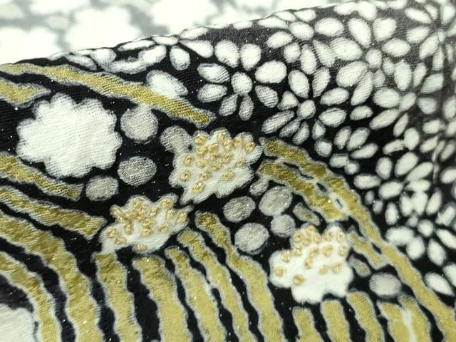 平和屋本店●極上　訪問着　東雲絞り　相良刺繍　流水花文　暈し染め　金糸　銀通し地　逸品　未使用　DZAB3813kh6_7