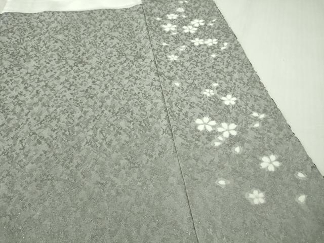平和屋本店●極上　訪問着　東雲絞り　相良刺繍　草花文　暈し染め　金糸　銀通し地　ロング丈　逸品　未使用　DZAB3814kh6_8