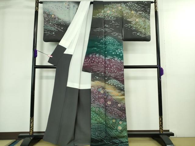 平和屋着物●極上　訪問着　辻が花　暈し染め　金通し地　逸品　DZAB3837kh6_1