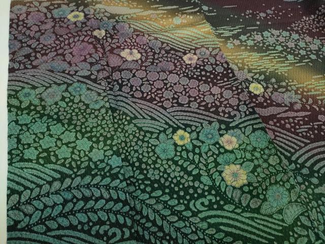平和屋着物●極上　訪問着　辻が花　暈し染め　金通し地　逸品　DZAB3837kh6_4