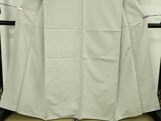 平和屋着物●極上　京都・西陣　織元ブランド　泰流舎　お召　よろけ縞　灰黄緑色地　反端付き　逸品　未使用　DZAB3850kh6_4