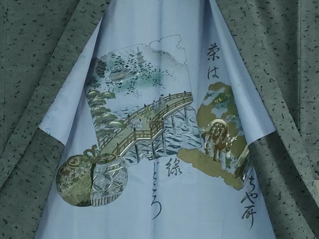 平和屋着物∞極上 男性 長羽織 髭紬 鉄御納戸色地 逸品 DZAB3855kh6