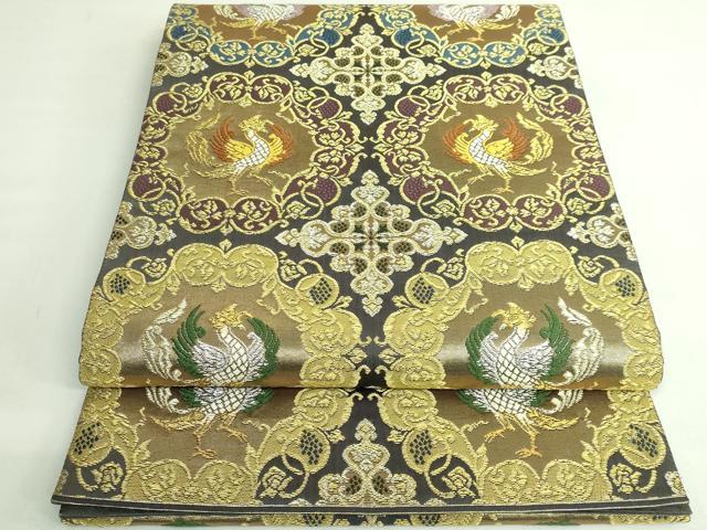 平和屋着物●極上　皇室・伊勢神宮御用　御御帯　山口美術織物　山口弘躬　太鼓柄袋帯　唐織　正倉院天平文　金銀糸　逸品　DZAB3901kh6