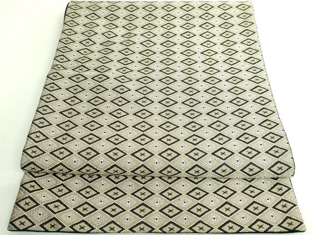平和屋着物●極上　撫松庵　六通柄袋帯　菱　黒地　逸品　DZAB3945kh6