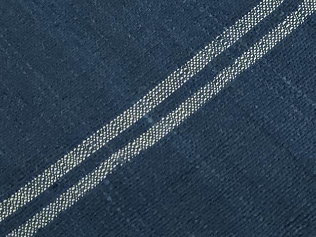 平和屋着物●極上　浦野理一　経節紬　両面　半幅帯　紺色×朱色　逸品　DZAB3983kh6_7