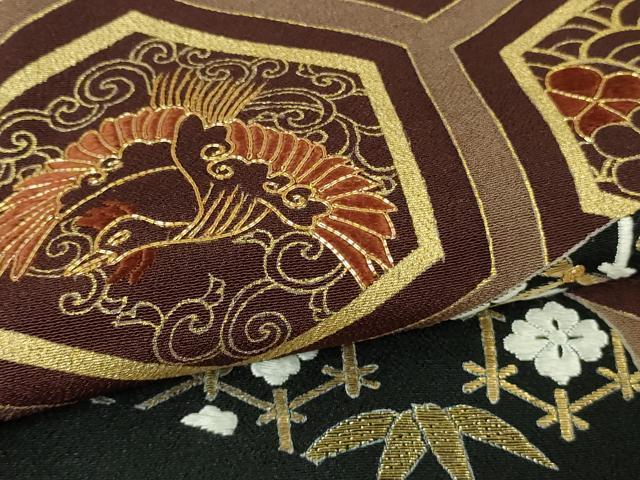 平和屋本店●極上　創業460年・千總　黒留袖　駒刺繍　亀甲宝尽くし鶴花文　金彩　高島屋扱い　逸品　DZAB4005kh6_4