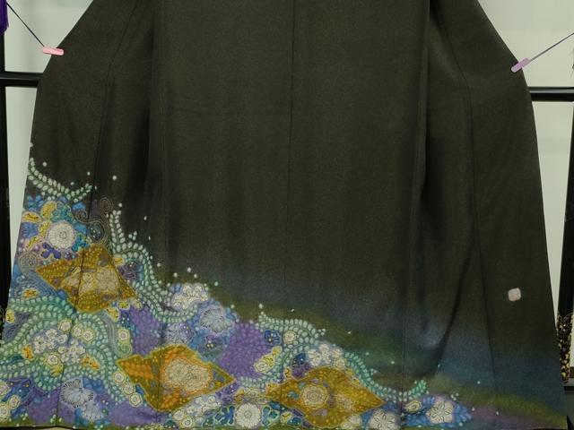長閑やかさ屋中央局●最御膳上等 初代 久保田一竹 幻の辻が花 色留袖 蝉色地 暈し染め 金通し地 珠玉 DZAB4011kh6