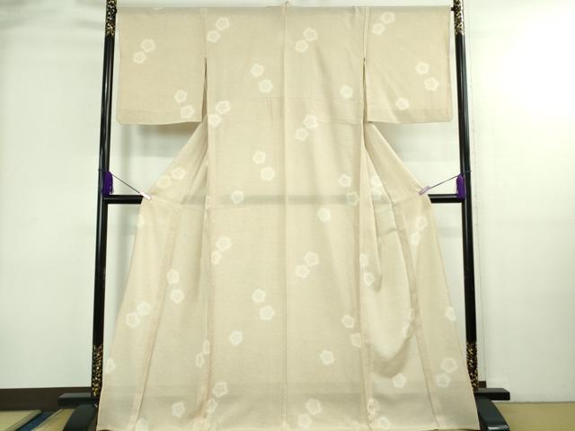 平和屋着物＊極上　夏物　小紋　絽　舞花文　蛍暈し　肌色地　逸品　DZAB4013kh6