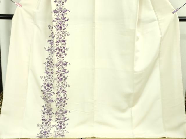 平和屋本店●極上　訪問着　木版染　更紗花間道　象牙色地　京都きもの友禅扱い　ロング丈　逸品　DZAB4015kh6_3