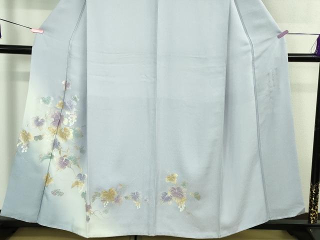 平和屋本店●極上　金彩友禅　卓越技能者・名工・和田光正　訪問着　葡萄蔦の葉　淡藤色地　暈し染め　金銀彩　逸品　DZAB4018kh6_3