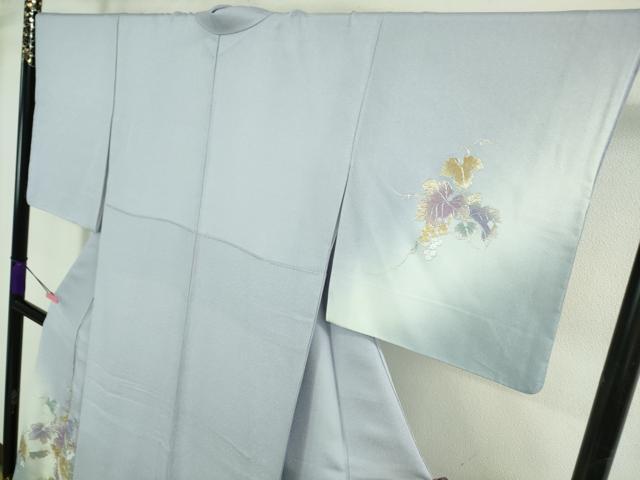 平和屋本店●極上　金彩友禅　卓越技能者・名工・和田光正　訪問着　葡萄蔦の葉　淡藤色地　暈し染め　金銀彩　逸品　DZAB4018kh6_2