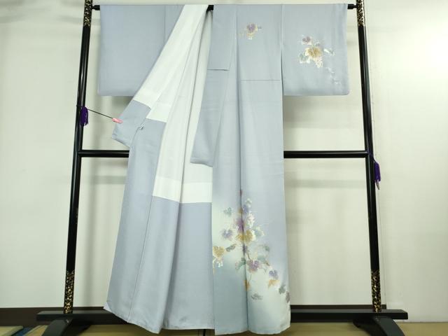 平和屋本店●極上　金彩友禅　卓越技能者・名工・和田光正　訪問着　葡萄蔦の葉　淡藤色地　暈し染め　金銀彩　逸品　DZAB4018kh6_1