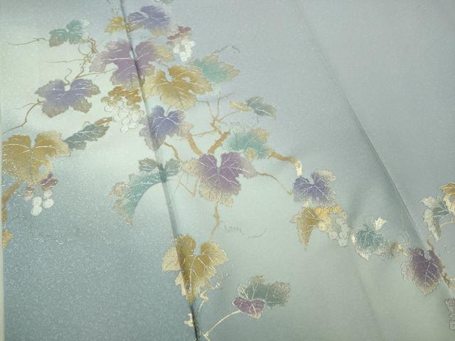 平和屋本店●極上　金彩友禅　卓越技能者・名工・和田光正　訪問着　葡萄蔦の葉　淡藤色地　暈し染め　金銀彩　逸品　DZAB4018kh6_4