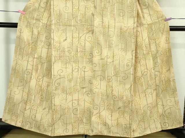 平和屋本店●極上　染織の名門　しょうざん 生紬　南天蔦の葉文　さが美扱い　反端付き　逸品　DZAB4054kh6_4