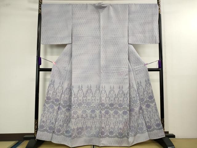 平和屋本店●極上　菅原工房　菅原結作　漢方染紬　訪問着　花唐草文　暈し染め　逸品　未使用　DZAB4091kh6