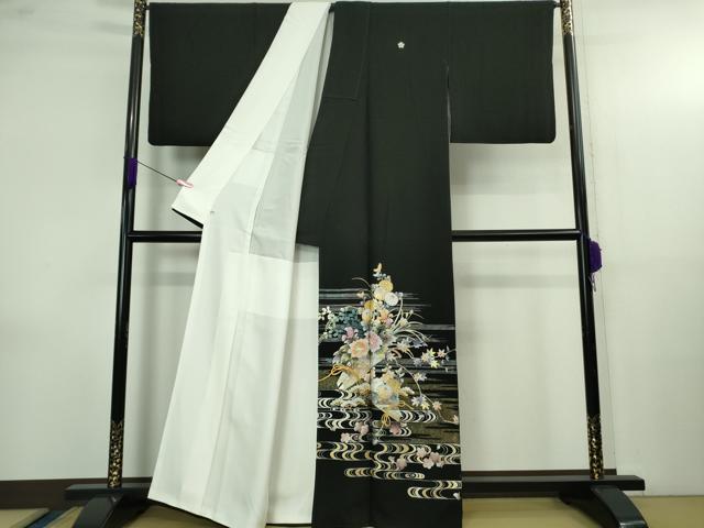 平和屋本店●極上　金彩友禅　卓越技能者・名工・和田光正　黒留袖　花束文　金銀彩　逸品　DZAB4144kh6_1