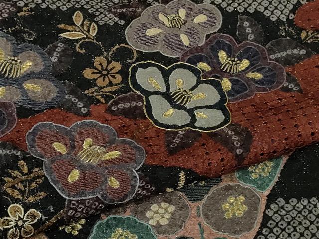 平和屋着物●極上　中国三大刺繍　スワトウ刺繍　汕頭刺繍　訪問着　草花文　暈し染め　金糸　金通し地　逸品　DZAB4165kh6_6