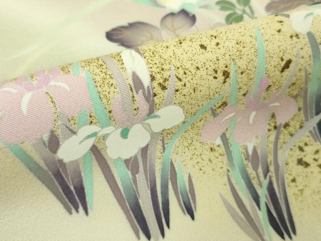 平和屋本店●極上　訪問着　刺繍　四季花文　鳥の子色地　暈し染め　金彩　ロング丈　逸品　DZAB4167kh6_8