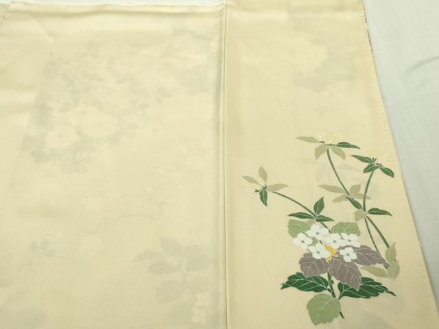 平和屋本店●極上　訪問着　刺繍　四季花文　鳥の子色地　暈し染め　金彩　ロング丈　逸品　DZAB4167kh6_9