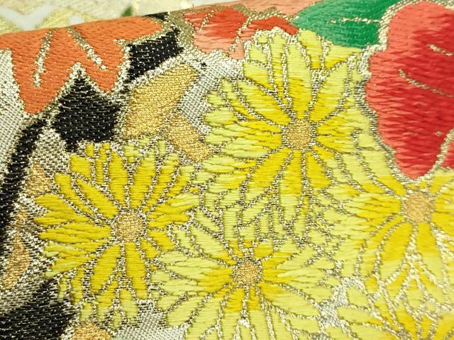 平和屋着物●極上　西陣　川島織物　太鼓柄　本袋帯　唐織　花車文　金糸　逸品　DZAB4223kh6_3