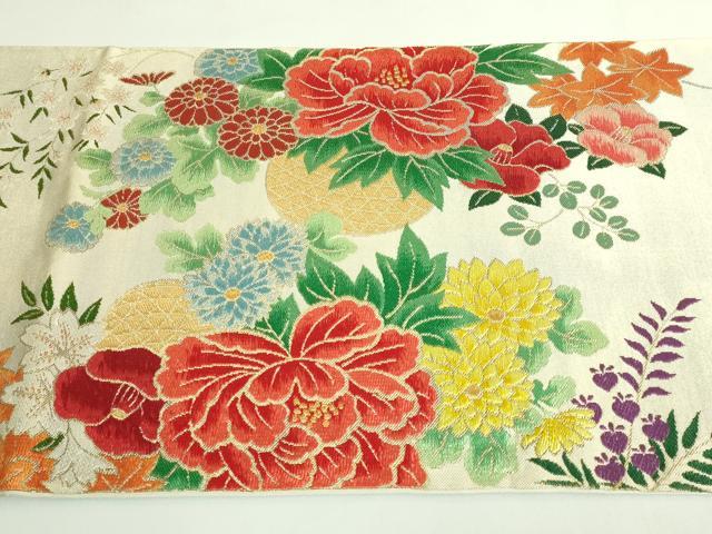 平和屋着物●極上　西陣　川島織物　太鼓柄　本袋帯　唐織　花車文　金糸　逸品　DZAB4223kh6_7