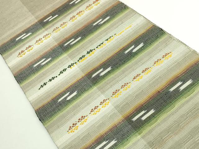 平和屋着物●極上　首里　ロートン織　道屯織　八寸名古屋帯　横段文　逸品　DZAB4282kh6_1