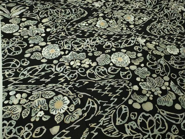 平和屋着物●極上　小紋　草花文　黒地　金彩　伊勢丹扱い　逸品　未使用　DZAB4367kh6_4