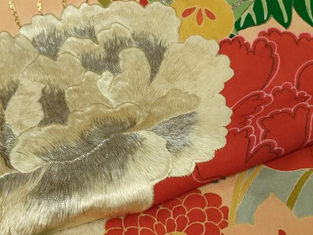 平和屋本店●極上　アンティーク　大正ロマン　振袖　駒刺繍　薬玉花文　金銀糸　逸品　DZAB4371kh6_6