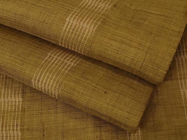 平和屋着物＊極上　夏物　紗紬　間道　灰茶色地　やまと金ラベル　逸品　DZAB4377kh6 平和屋着物＊極上 夏物 紗紬 間道 灰茶色地 やまと金ラベル 逸品
