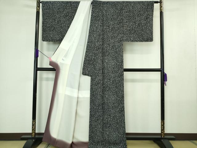 平和屋着物●極上　小紋　音符　音楽記号　ト音記号　黒地　逸品　未使用　DZAB4408kh6_2
