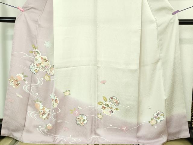 平和屋本店●極上　訪問着　雪輪流水花文　暈し染め　逸品　未使用　DZAB4412kh6_3