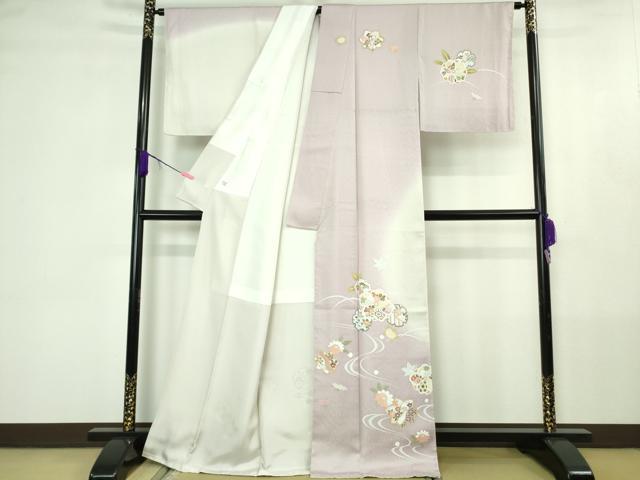 平和屋本店●極上　訪問着　雪輪流水花文　暈し染め　逸品　未使用　DZAB4412kh6_1