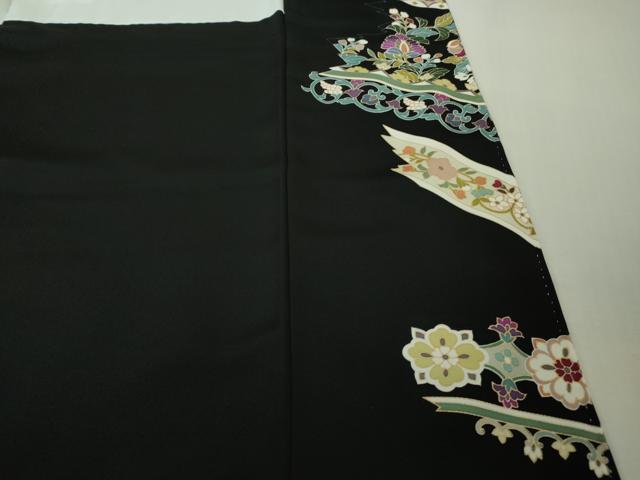 平和屋本店●極上　訪問着　鳳凰更紗花文　黒地　金彩　逸品　DZAB4416kh6_9