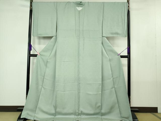 平和屋着物●極上　お召　黄金華更紗　美山名水染　秀水苑　新小石丸　青磁鼠色　反端付き　ロング丈　逸品　未使用　DZAB4433kh6_1