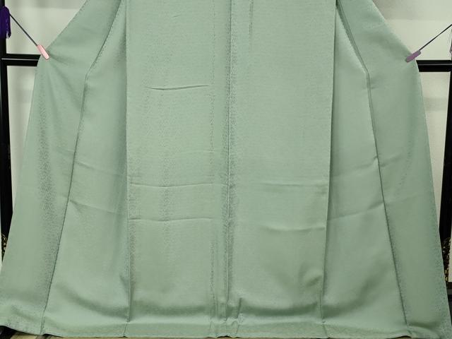 平和屋着物●極上　お召　黄金華更紗　美山名水染　秀水苑　新小石丸　青磁鼠色　反端付き　ロング丈　逸品　未使用　DZAB4433kh6_4