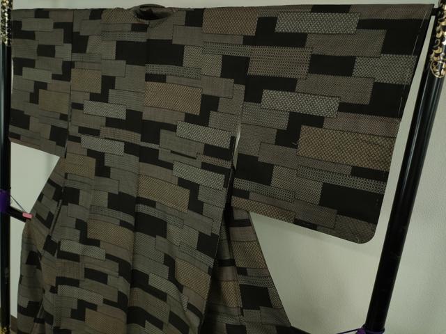 平和屋本店●極上　本場大島紬　9マルキ　色紙重ね　逸品　未使用　DZAB4476kh6_2